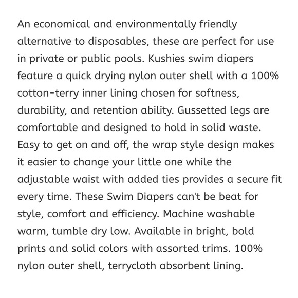 KOOSHIES Girls Blue Sea Swimsuit Reusable Diaper S - Picture 13 of 13